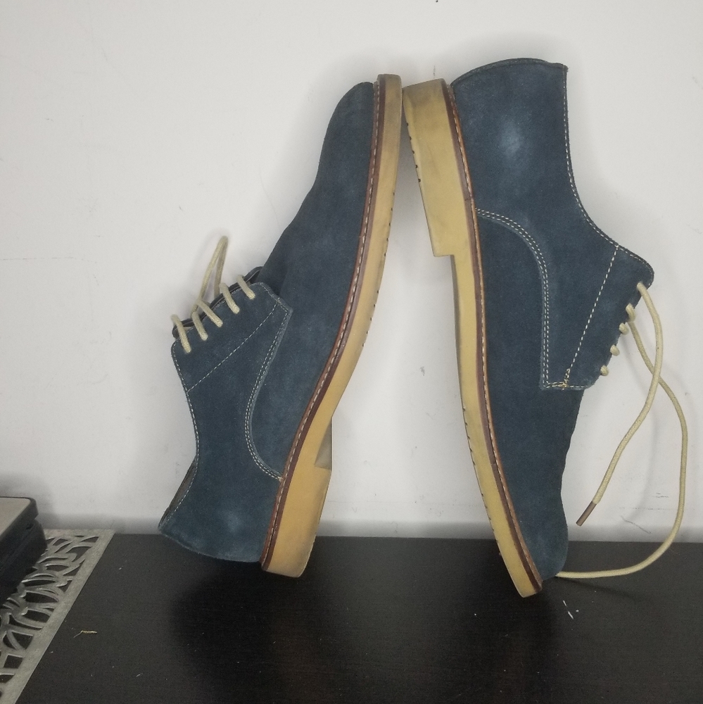 Gordon Rush Mens Blue Suede Shoes Sz.9